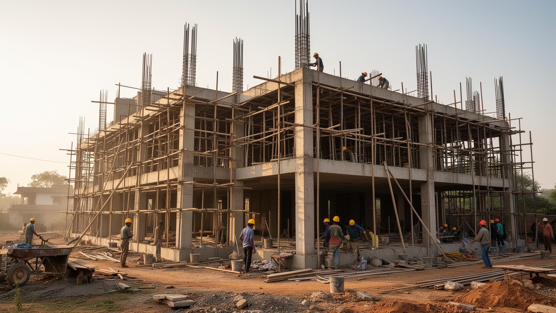 Modern residential home construction in Bhopal by KSA Construction